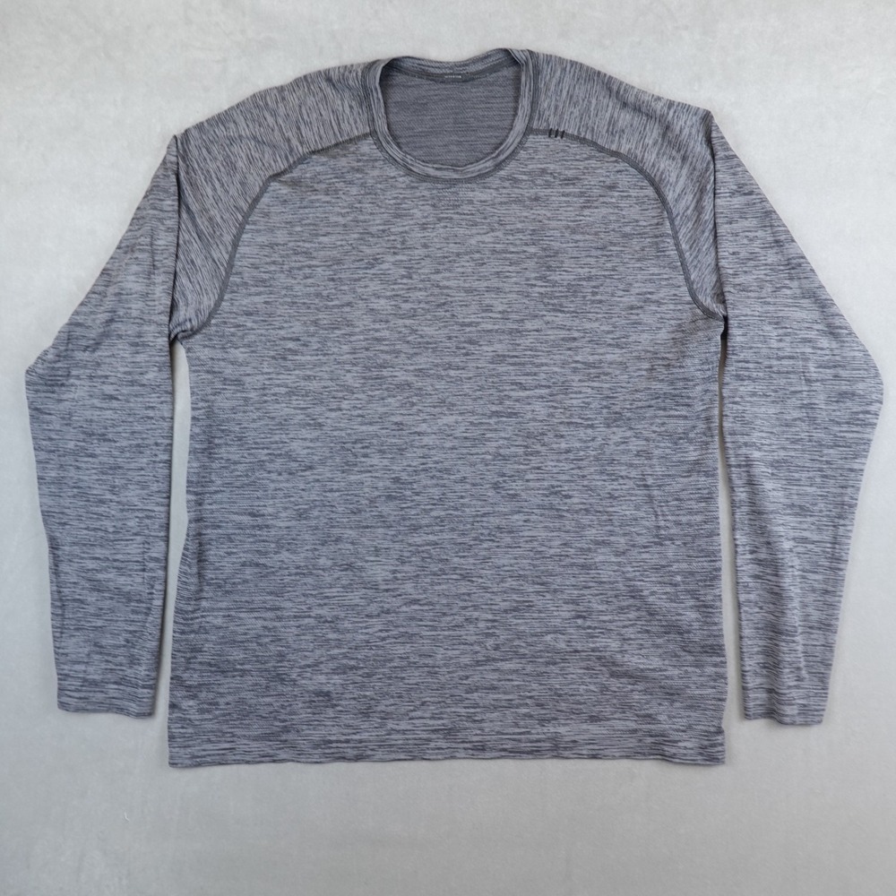Lululemon Shirt Mens Performance Long Sleeved Heather Gray Size XXL Vent Tech